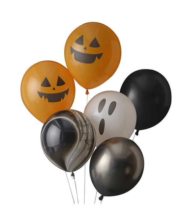 Ballonnen Halloween Pumpkin Night (6st)