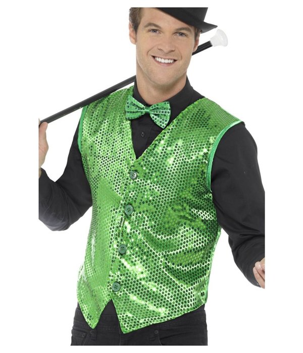 Gilet Pailletten Groen