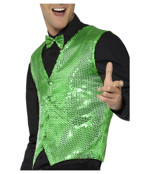 Gilet Pailletten Groen
