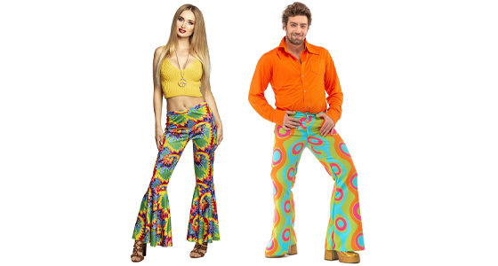 SMIFFYS - Flower Power hippie broek voor dames - S - Volwassenen