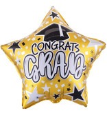 Folieballon Congrats Grad Ster Goud (45cm)