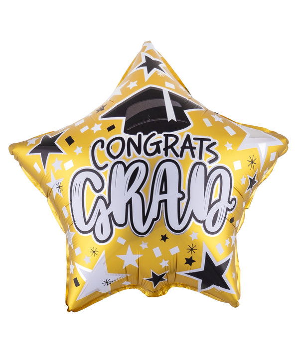 Folieballon Congrats Grad Ster Goud (45cm)