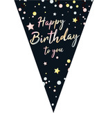 Vlaggenlijn Happy Birthday To You Zwart (5m)