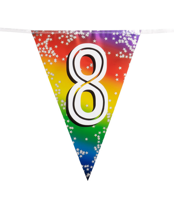 Vlaggenlijn 8 Jaar regenboog met sterren