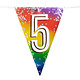Vlaggenlijn cijfer 5 regenboog met sterren