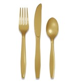 18 stuks gouden bestek assorti