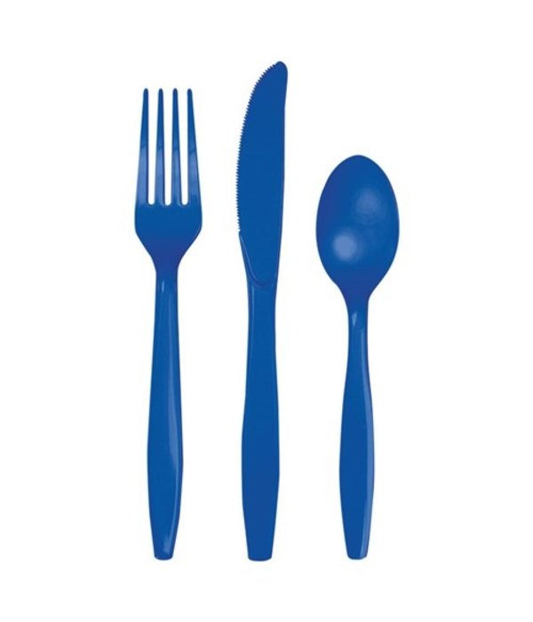 18 Stuks Blauw Bestek Assorti