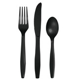 18 stuks zwarte bestek assorti