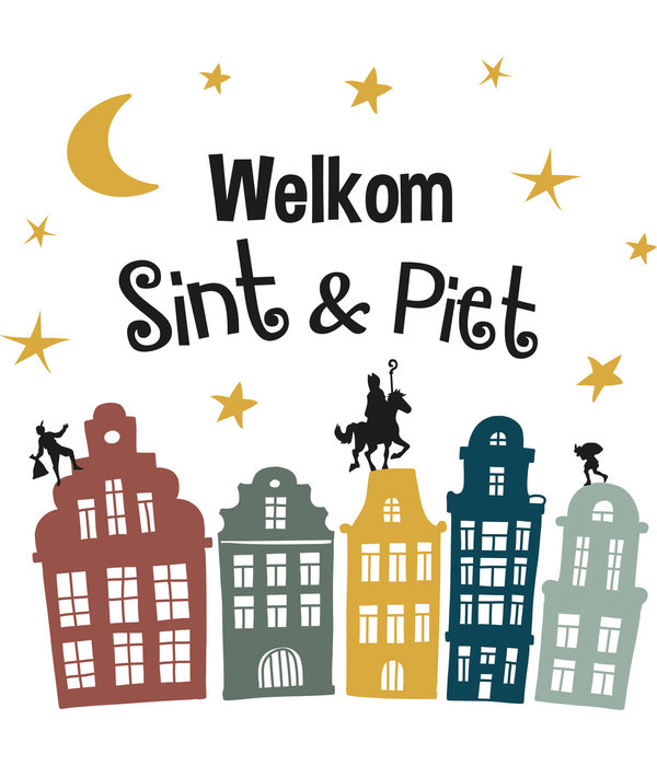 Welkom Sint & Piet Raamstickers (20st)