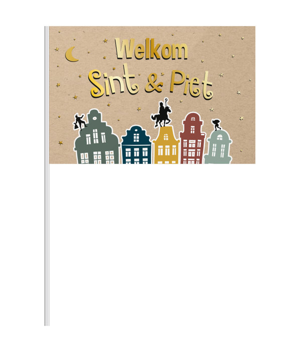 Zwaaivlaggetje Welkom Sint & Piet Classic