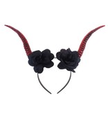 Demon Devil Diadeem Met Zwarte Bloemen