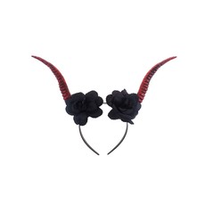 Demon Devil Diadeem Met Zwarte Bloemen