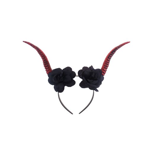 Demon Devil Diadeem Met Zwarte Bloemen