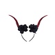 Demon Devil Diadeem Met Zwarte Bloemen
