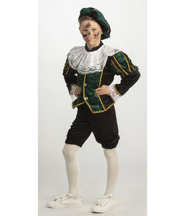 Pietenkostuum kind groen/zwart 4-delig