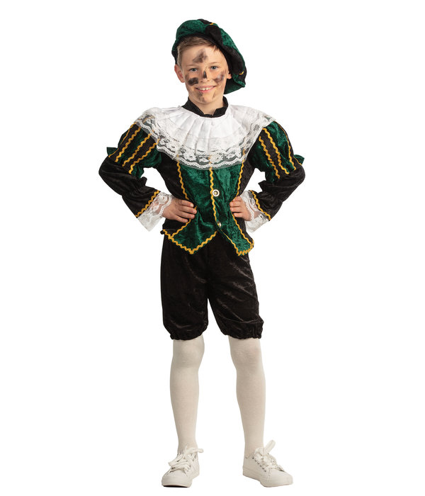 Pietenkostuum kind groen/zwart 4-delig