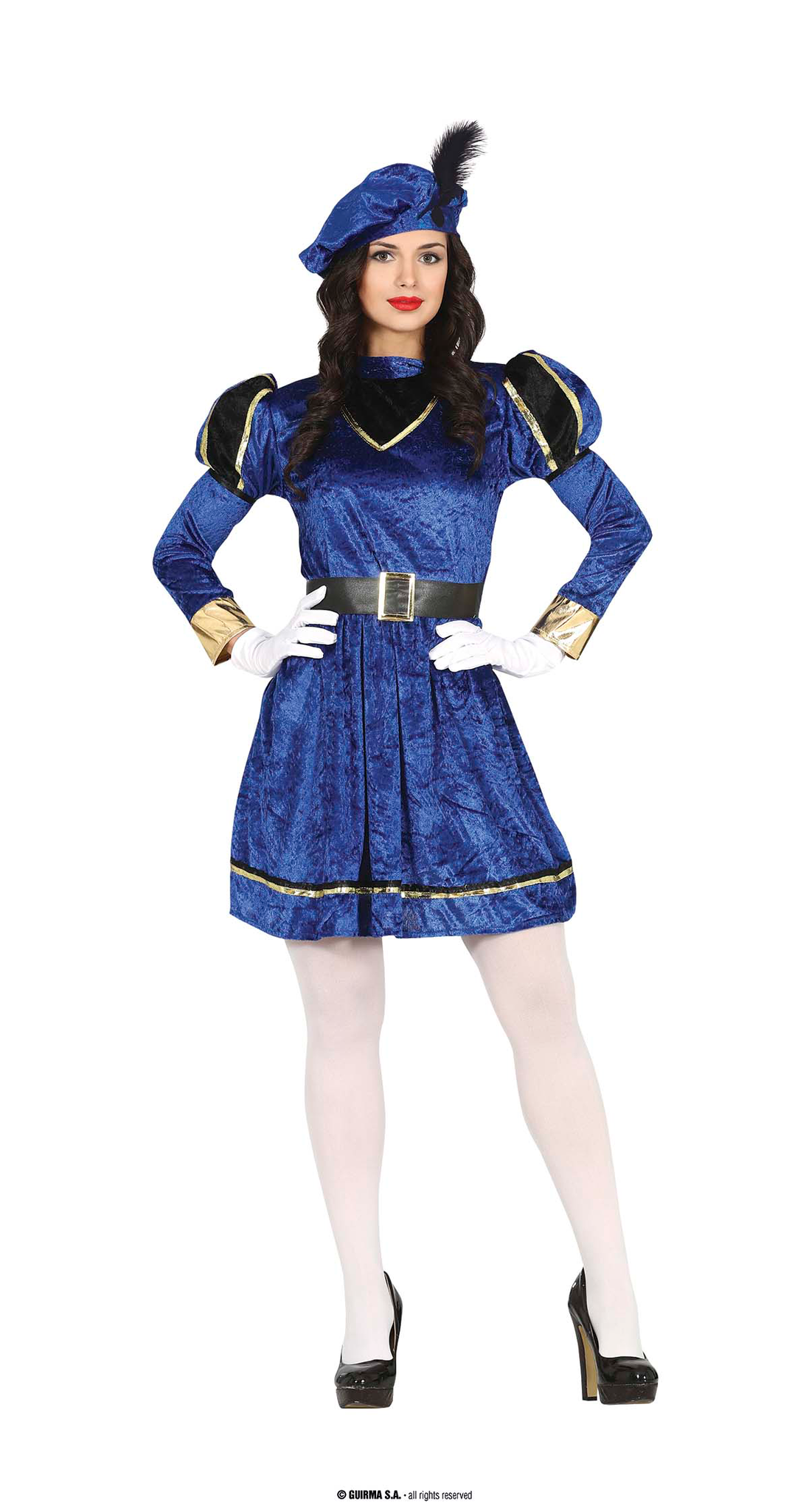 Pietenpakken | Blauwe Musketier Piet | Vrouw | Maat 42-44 | Sinterklaas | Verkleedkleding