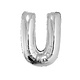 Folieballon zilver letter 'U' groot