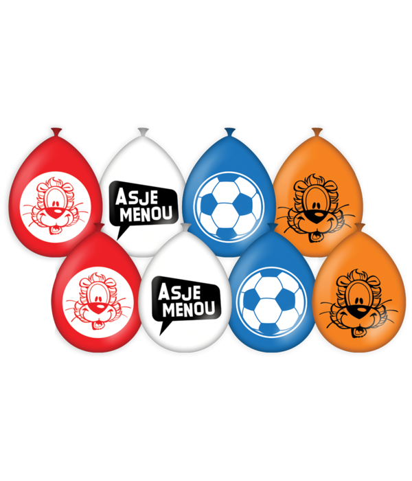 Loeki Ballonnen Rood/Wit/Blauw/Oranje WK/EK (8st)