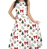 Witte Kerstjurk Met Print Dames