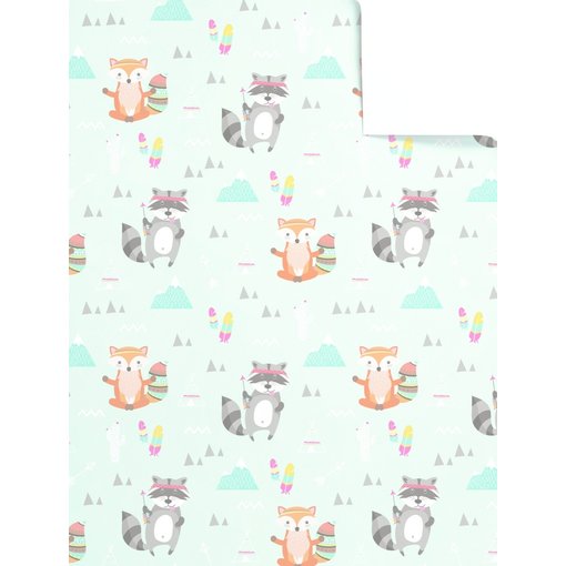 Rol Cadeaupapier Dieren Wasbeer