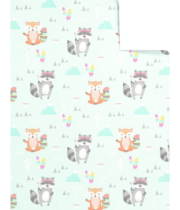 Rol Cadeaupapier Dieren Wasbeer