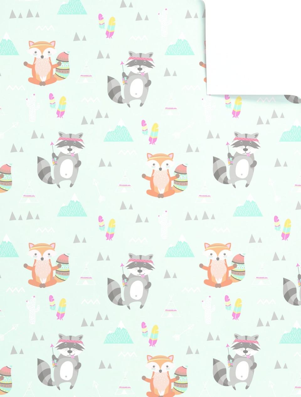 Rol Cadeaupapier Dieren Wasbeer