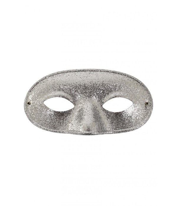 Oogmasker Glitterzilver Domino