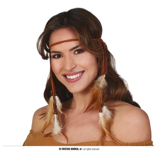 Hoofdband Met Veren Bruin