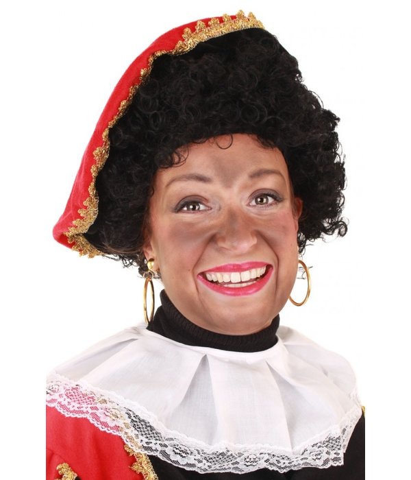 Pietenpruik Krul Lucía Zwart Verstelbaar