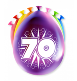 Party Ballonnen Hoera 70 jaar (8st)