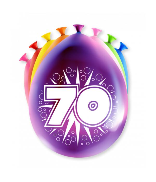 Party Ballonnen Hoera 70 jaar (8st)