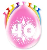 Party Ballonnen Hoera 40 jaar (8st)