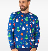 Kersttrui Festive Blauw