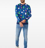 Kersttrui Festive Blauw