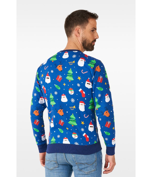 Kersttrui Festive Blauw