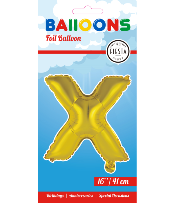 Folieballon Goud Letter 'X' (41cm)