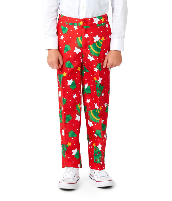 Kostuum Kind Rood Kerstboom Stars