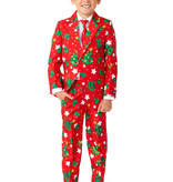 Kostuum Kind Rood Kerstboom Stars