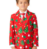 Kostuum Kind Rood Kerstboom Stars