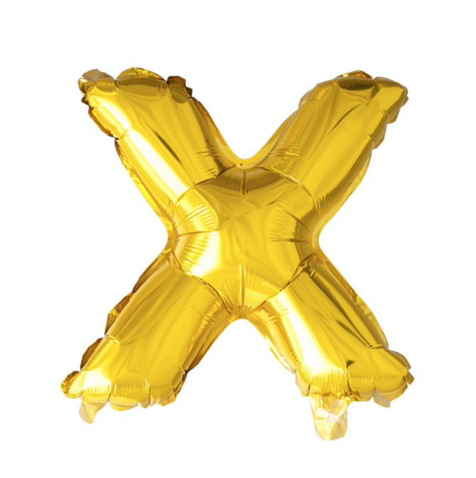 Folieballon Goud Letter &apos;X&apos; (41cm)