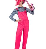 Tuinbroek fluor roze man/vrouw