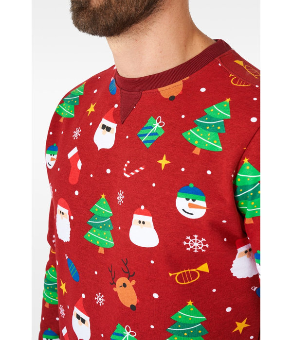 Kersttrui Festive Rood