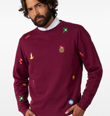 Kersttrui X-Mas Icons Bordeaux Rood