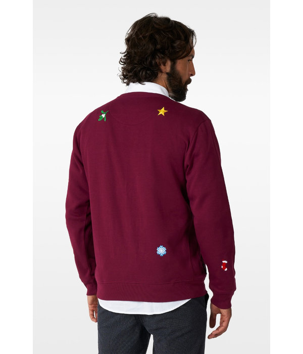 Kersttrui X-Mas Icons Bordeaux Rood