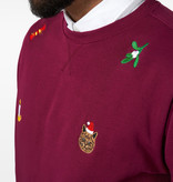 Kersttrui X-Mas Icons Bordeaux Rood