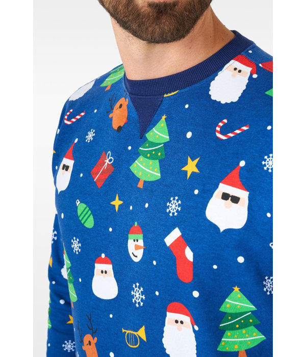 Kersttrui Festive Blauw