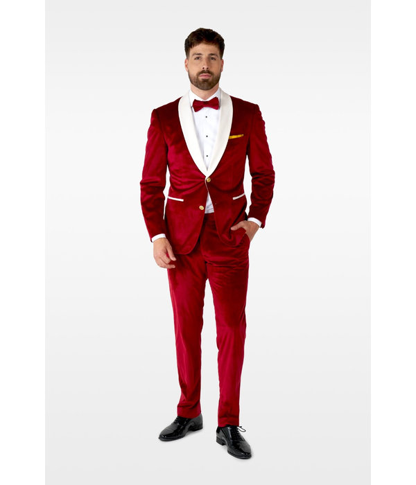 Opposuits Maatpak Fluweel Rood Luxe