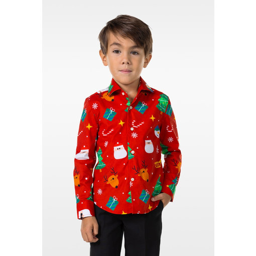 Rood Overhemd Kerstfiguren Kind
