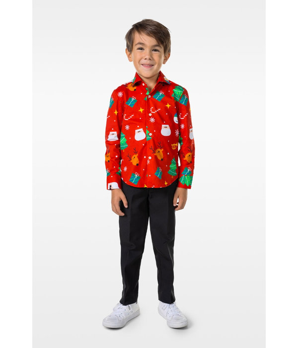 Rood Overhemd Kerstfiguren Kind